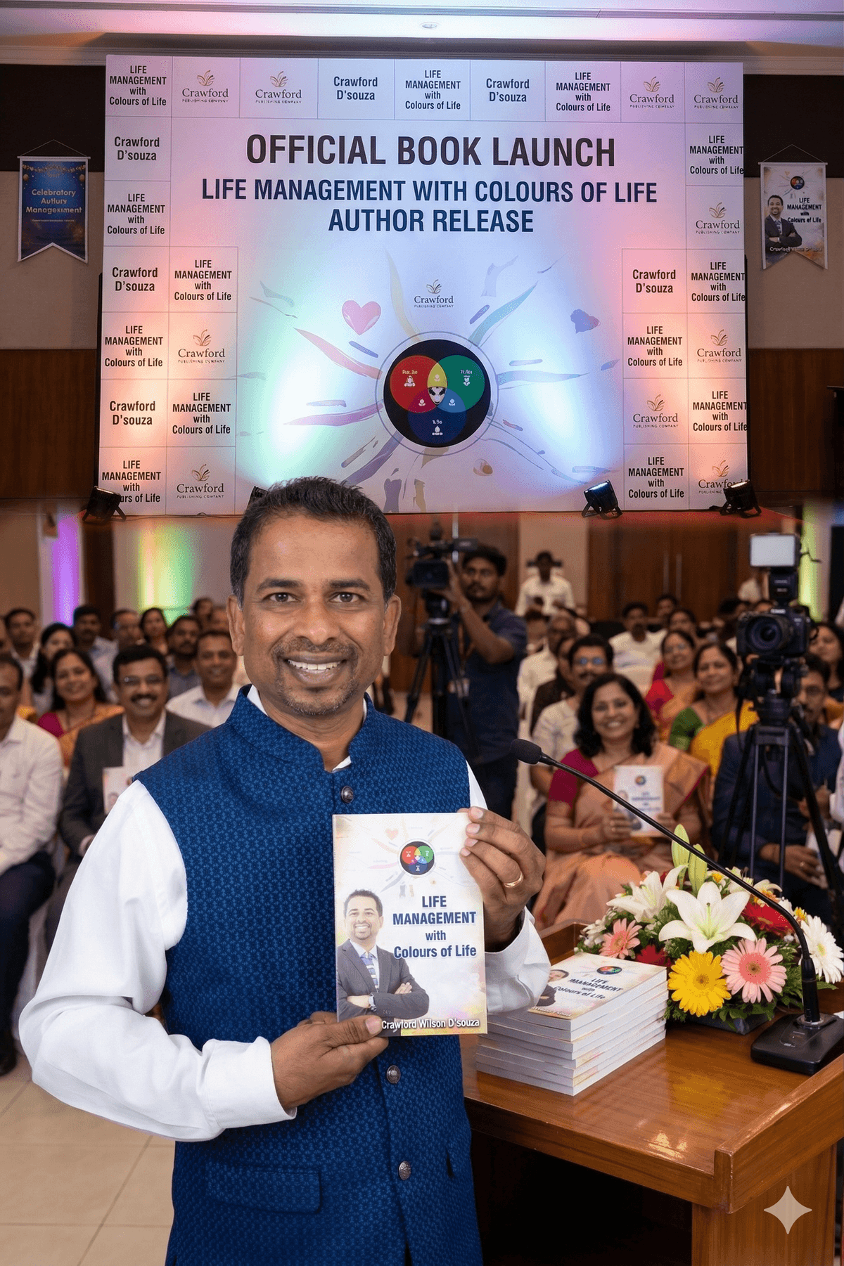 Crawford with students